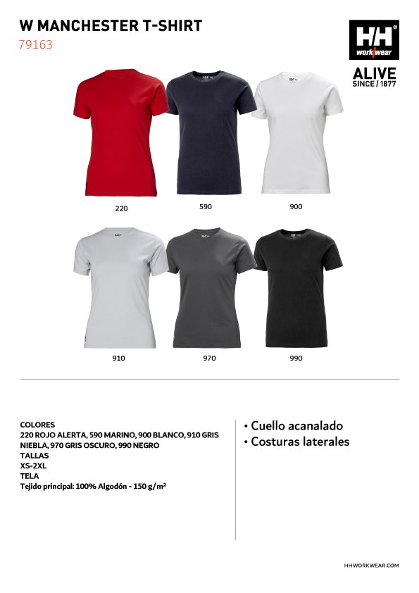 Camiseta Mujer Classic Manga Corta 220 Rojo Ref.79163