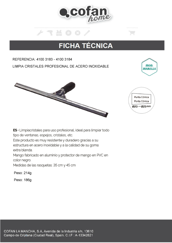 Limpia Cristales Profesional Ficha Técnica