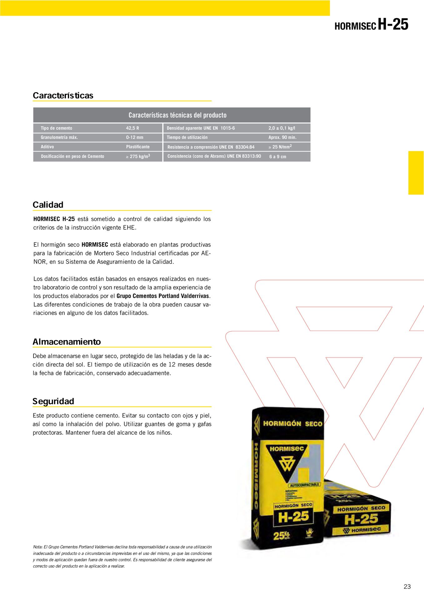 Saco Hormisec H-25 25Kg Ficha Técnica 2