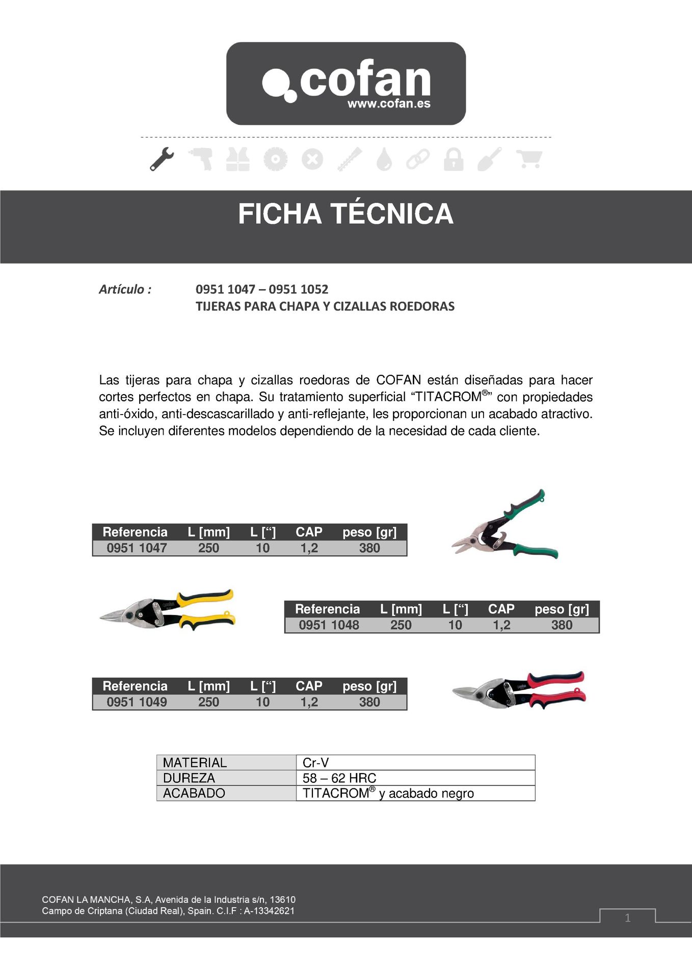 Tijeras para Chapa