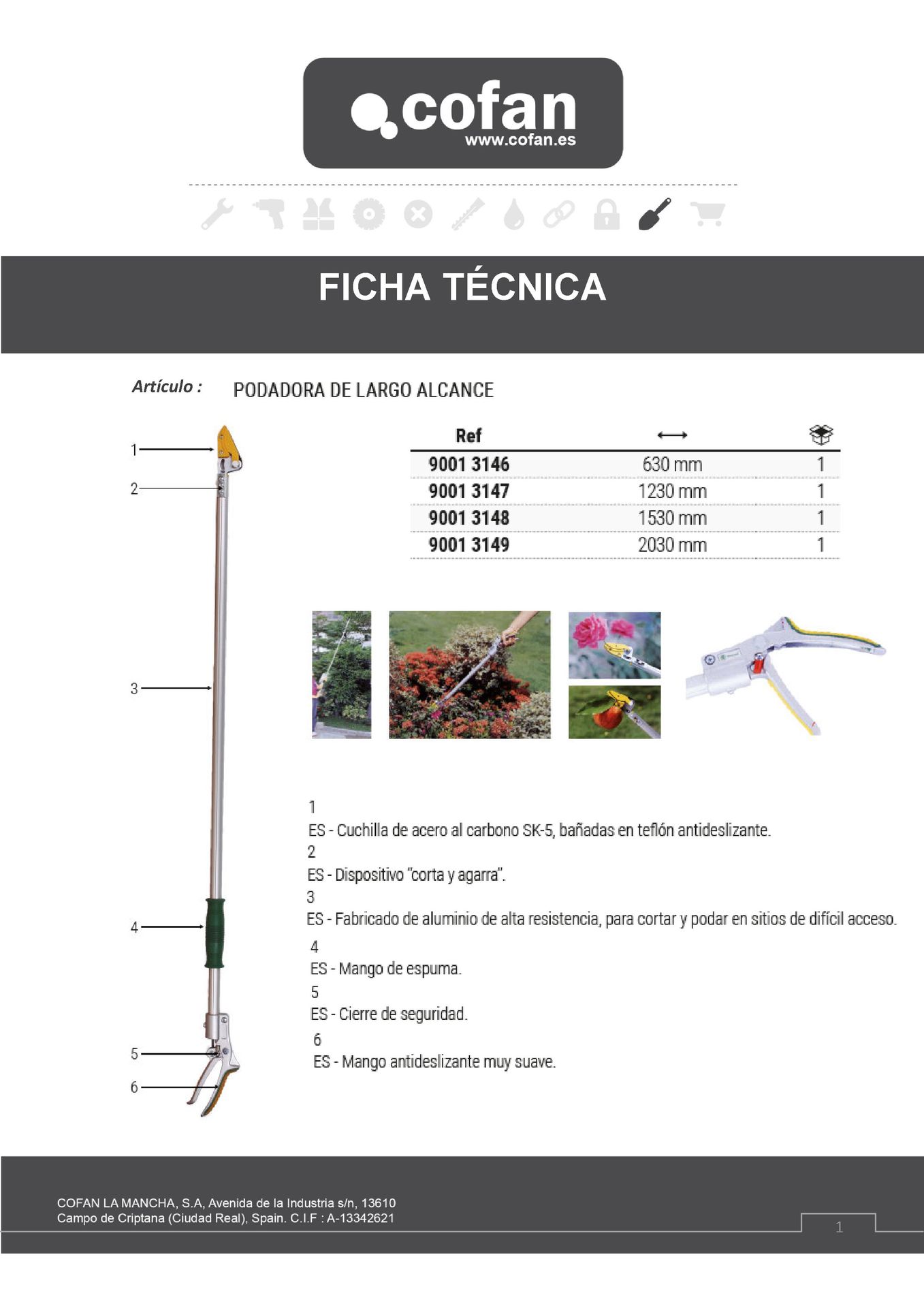 Podadora de Largo Alcance Ficha Técnica