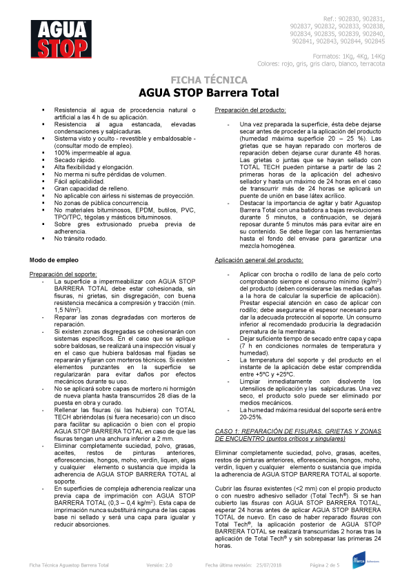  AguaStop Barrera Total Ficha Técnica 2