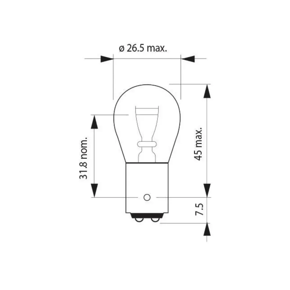 Bombilla 2 Polos Ambar Descentrada P21:5W 12 V Ref. 03501214.webp