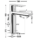 Monomando de Lavabo Loft-Tres Cromado Ref.20010301.webp