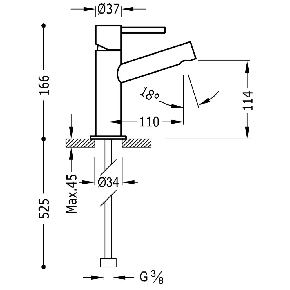  Monomando de lavabo Max-Tres cromado con maneta de Cuerpo Redondo Ref. 06210301 .webp