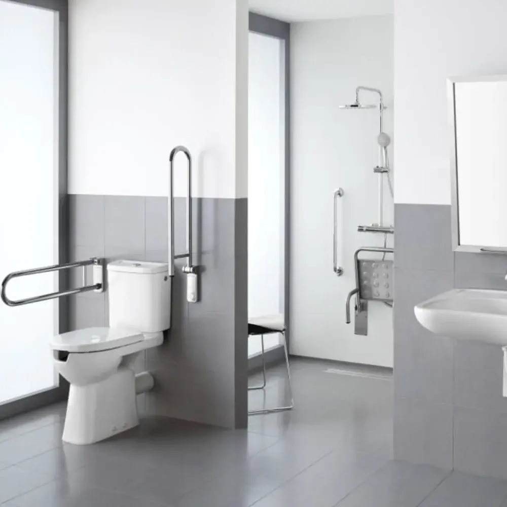 Inodoro Apertura Frontal Access Blanco + Asiento y Tapa (con aro abierto).webp