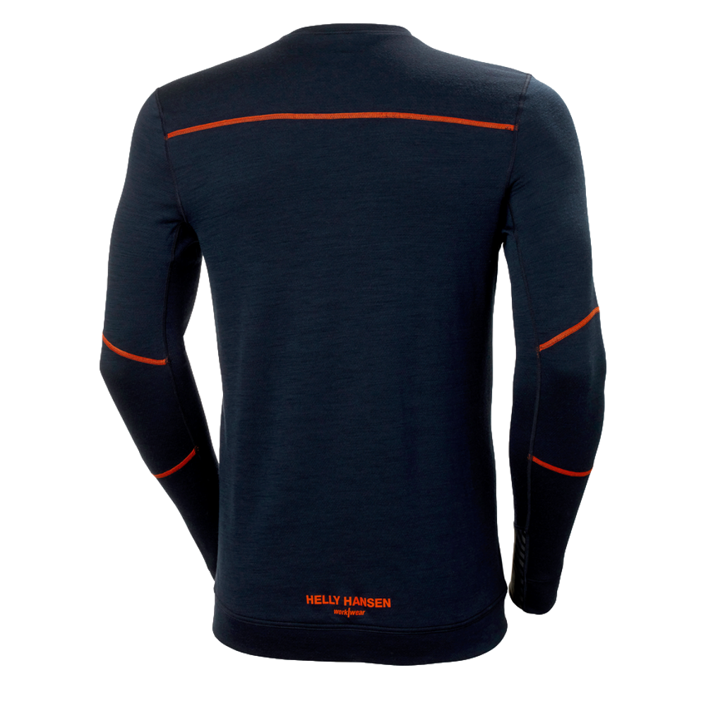 Camiseta HH Lifa Merino Cuello Redondo 592 Naranja Ref.75106