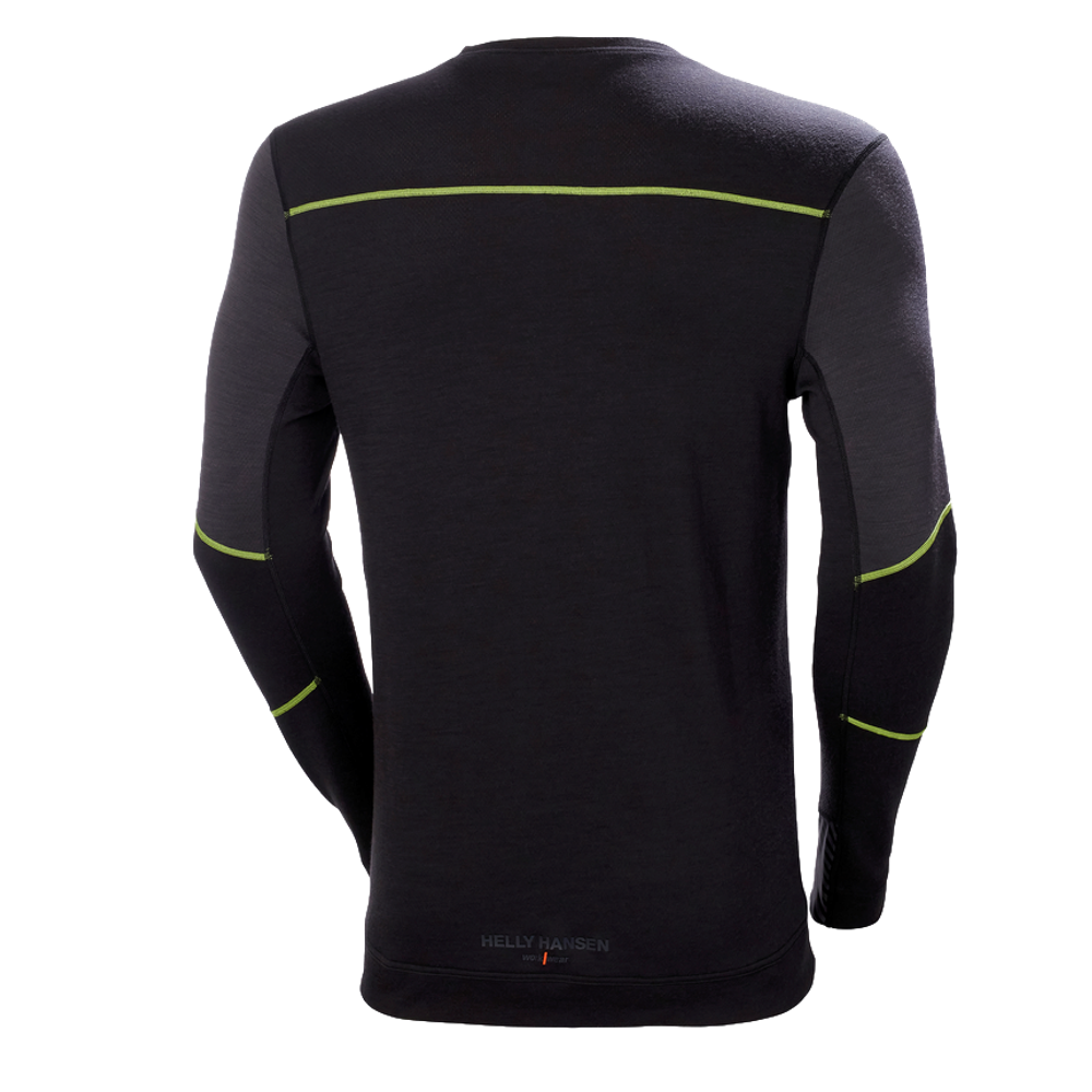 Camiseta HH Lifa Merino Cuello Redondo 999 Negro/Gris Ref.75106