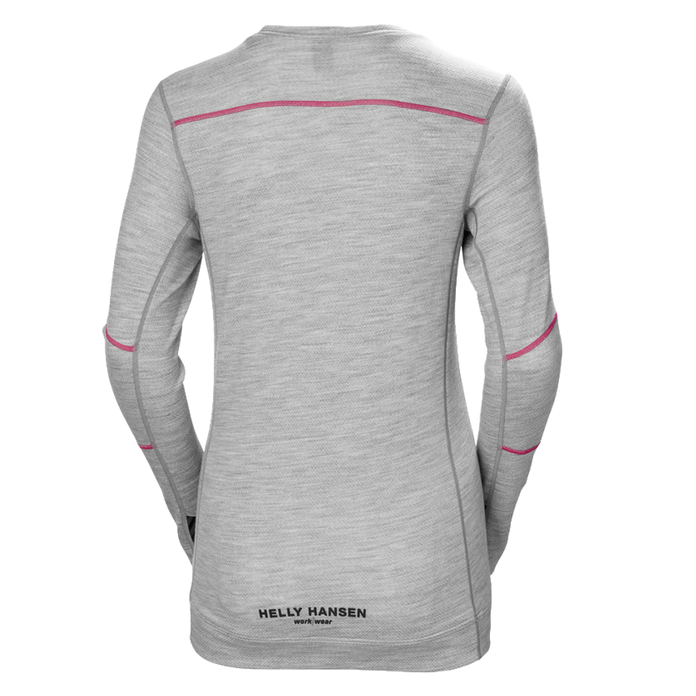 Camiseta Mujer HH Lifa Merino Cuello Redondo 930 Gris Ref.75209