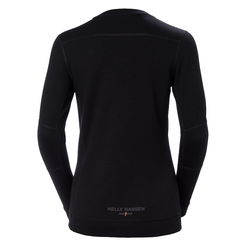 Camiseta Mujer HH Lifa Merino Cuello Redondo 990 Negro Ref.75209