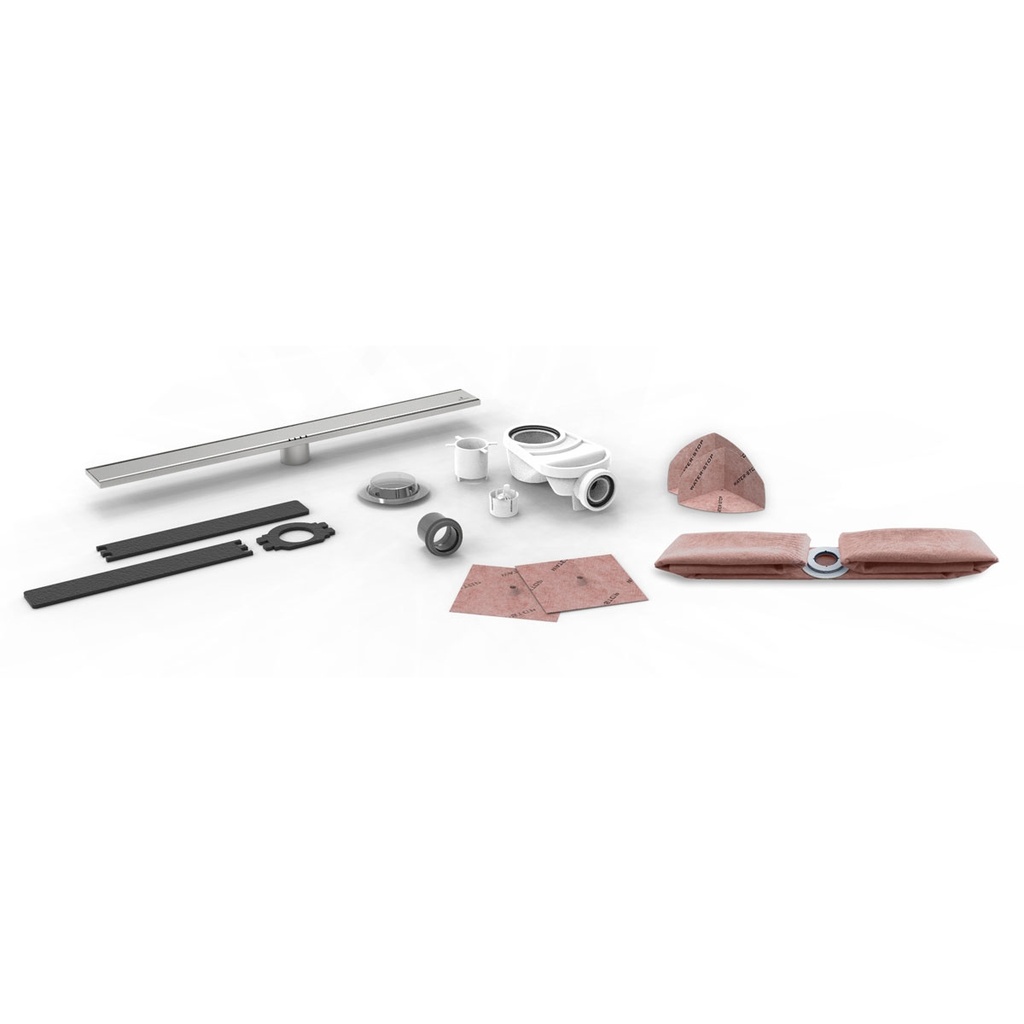 Kit Evolux Inox Lineal Liso 60x7 Sifón 30 mm Ref. IE41000R