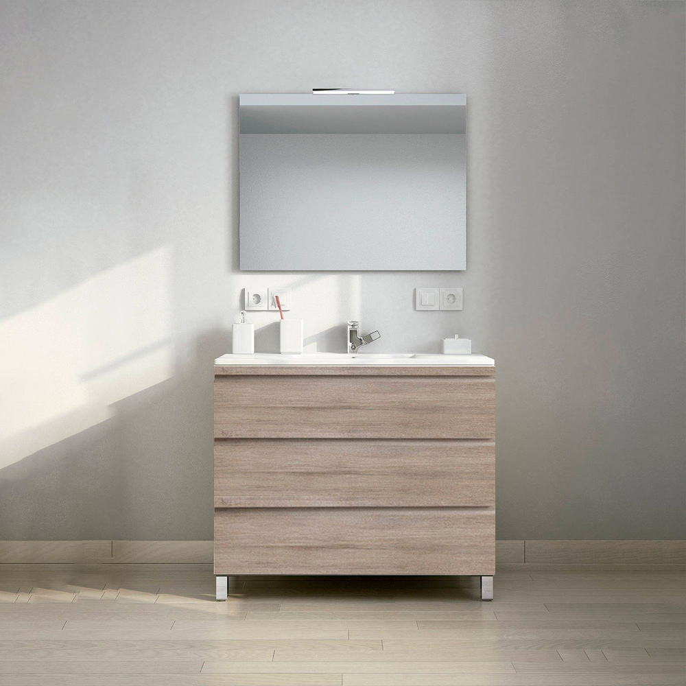 Mueble Natalia Madera con 3 Cajones Nº 68 con Patas y Lavabo