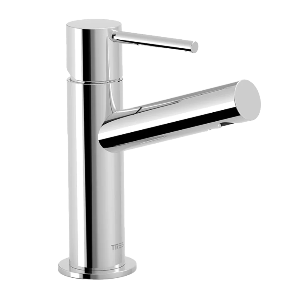 Monomando de lavabo Max-Tres cromado con maneta de Cuerpo Redondo Ref. 06210301