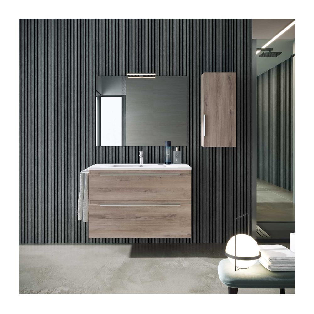 Mueble Carmen Suspendido 2 Cajones Color Nº 18 Madera 800 mm con Lavabo Plus