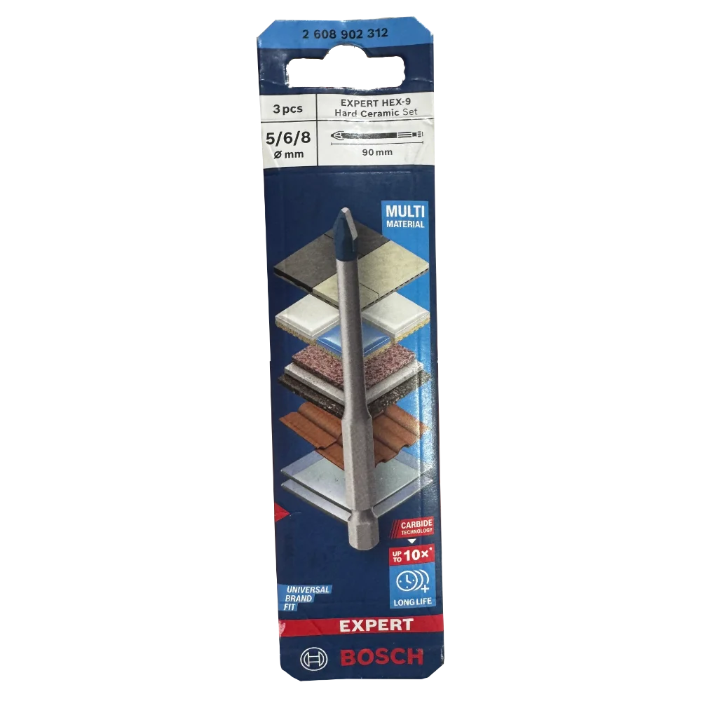Juego de 3 Brocas Para Azulejo HEX-9 HardCeramic