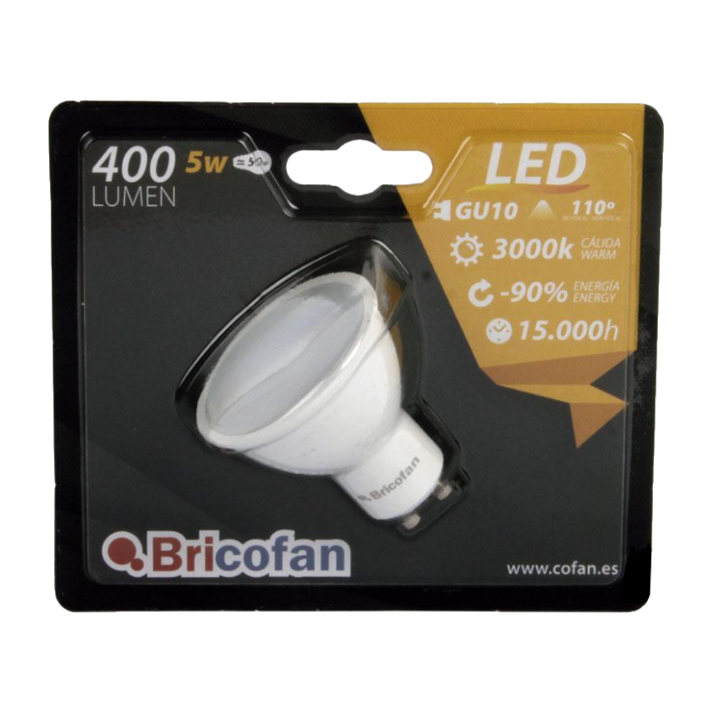 Lampara Led Gu-10 5 W 110º 400LM 5000K