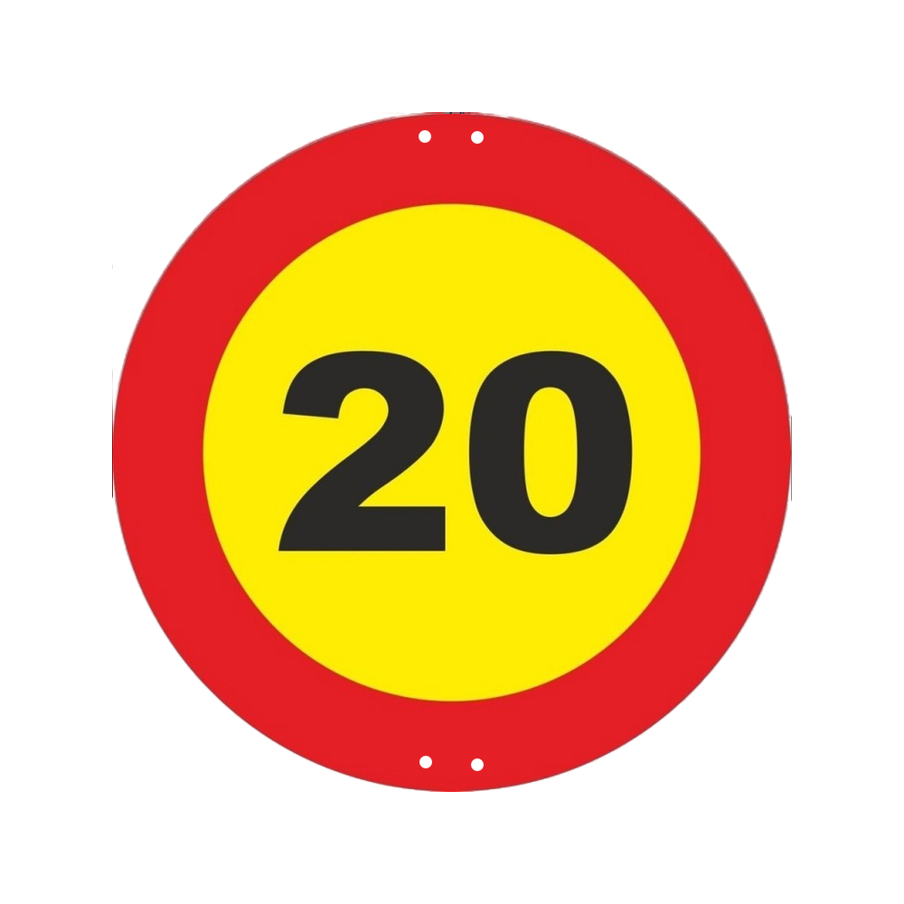 Señal Vial Metálica Límite Velocidad 20 Km 500 mm Ref. V10020