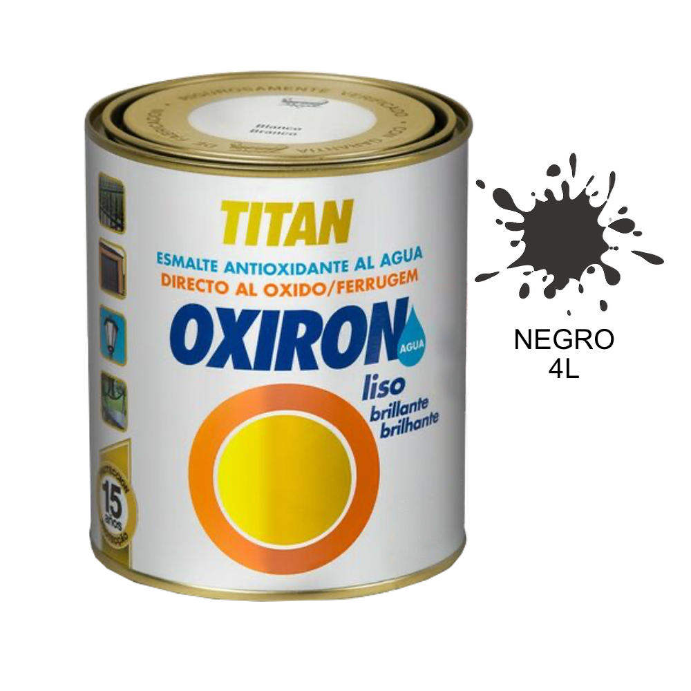 Titan Esmalte Brillante Al Agua Antioxidante Oxiron Liso 02L