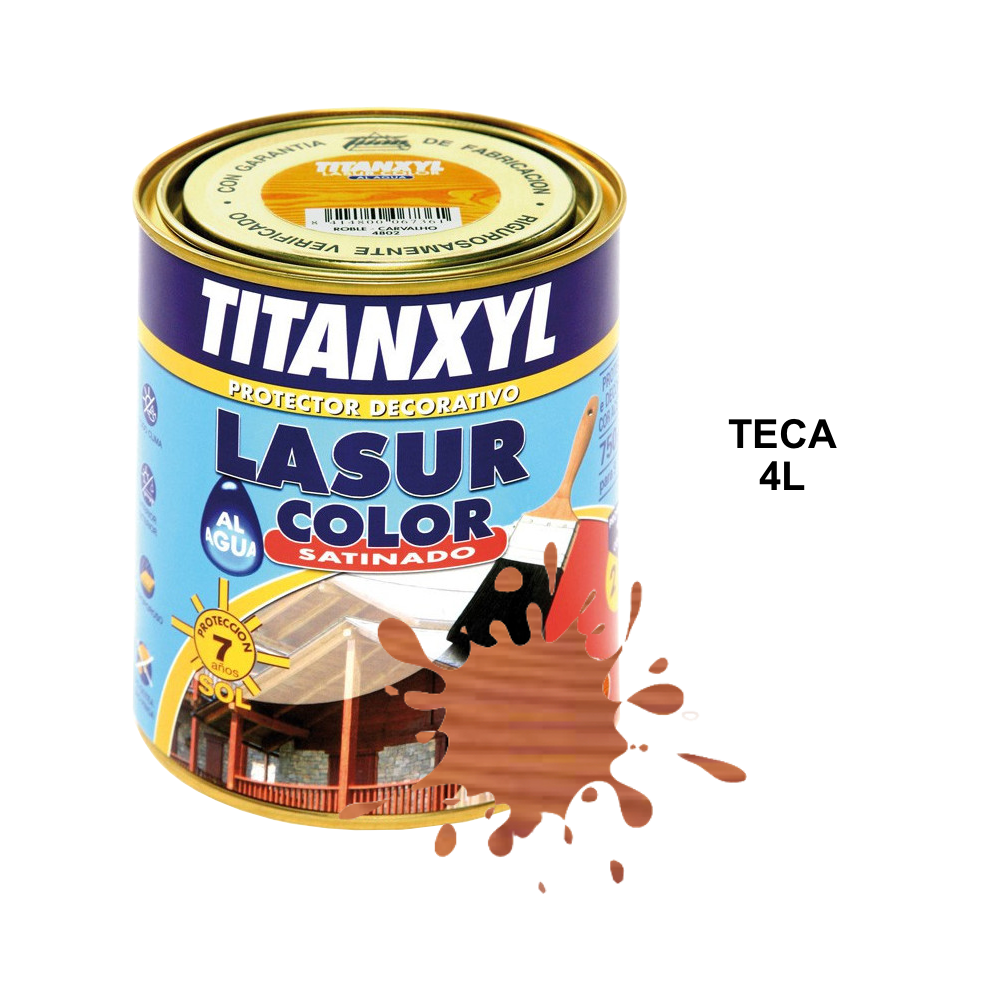Titanxyl Lasur Satinado al agua 04M Teca 4 Litros