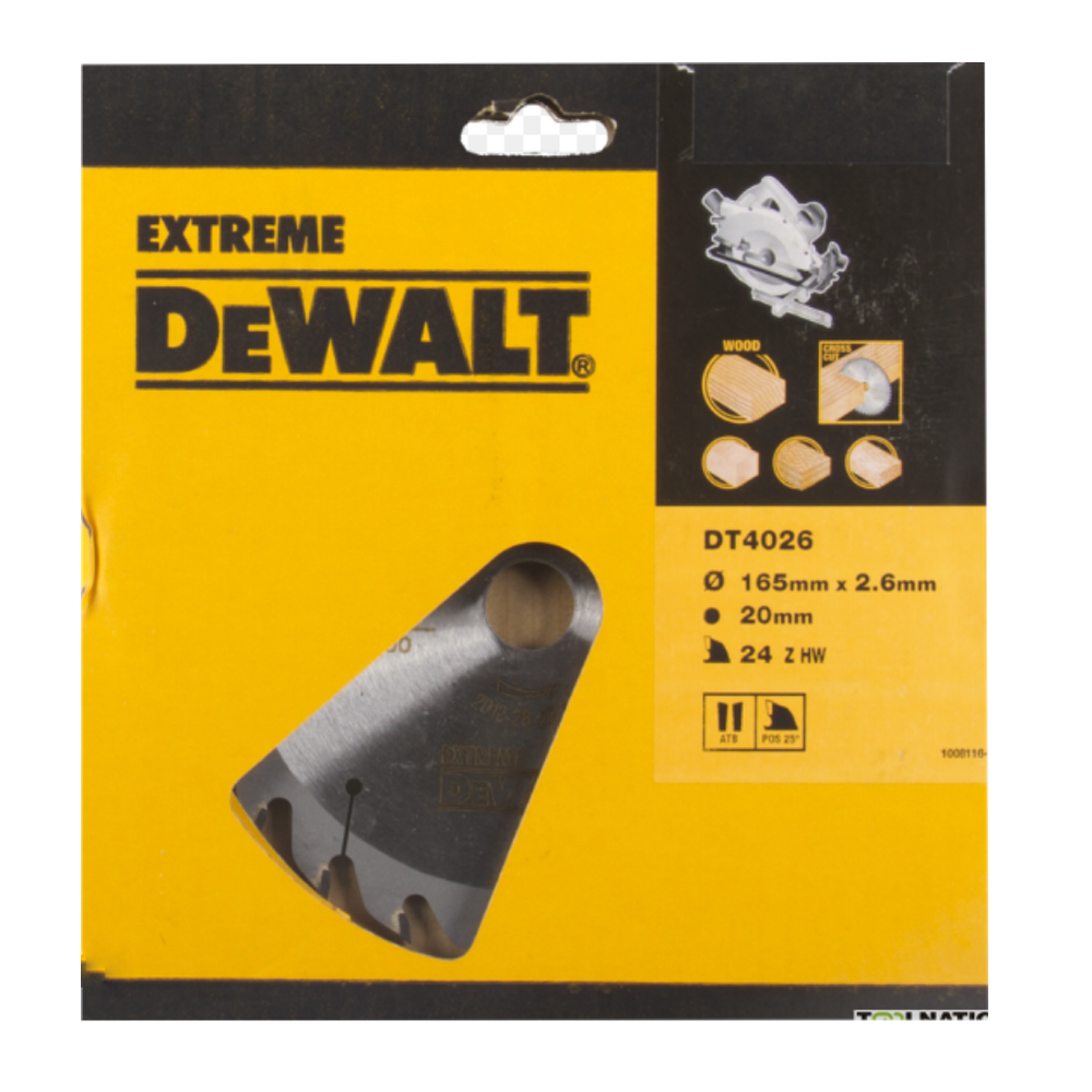 Hoja de Sierra Circular para Madera y Plástico 165x2,6 Ø20 mm