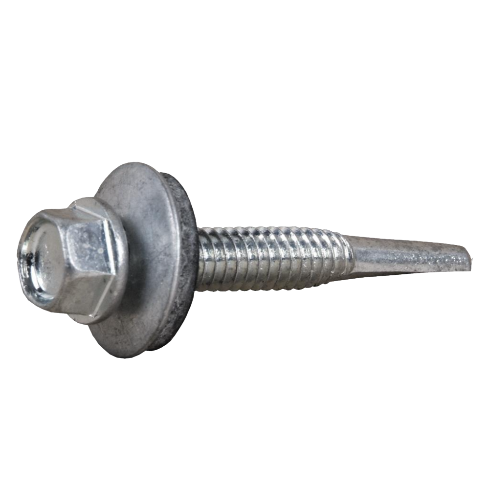 Punta de Broca Autotaladrante DIN 7504K Cabeza Hexagonal + EPDM con Arandela Estanca (Tornillo de Cubierta) 5,5 x 38 mm