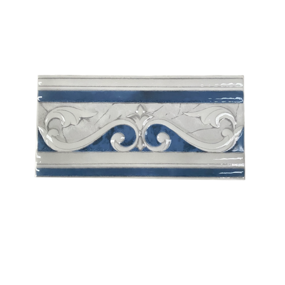 Pz Cenefa Liric Azul 12,5x25