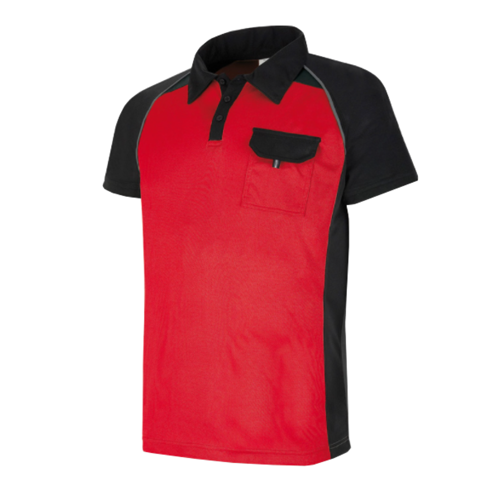 Polo Manga Corta Rojo/ Negro Talla L Ref. 1288-POLRN