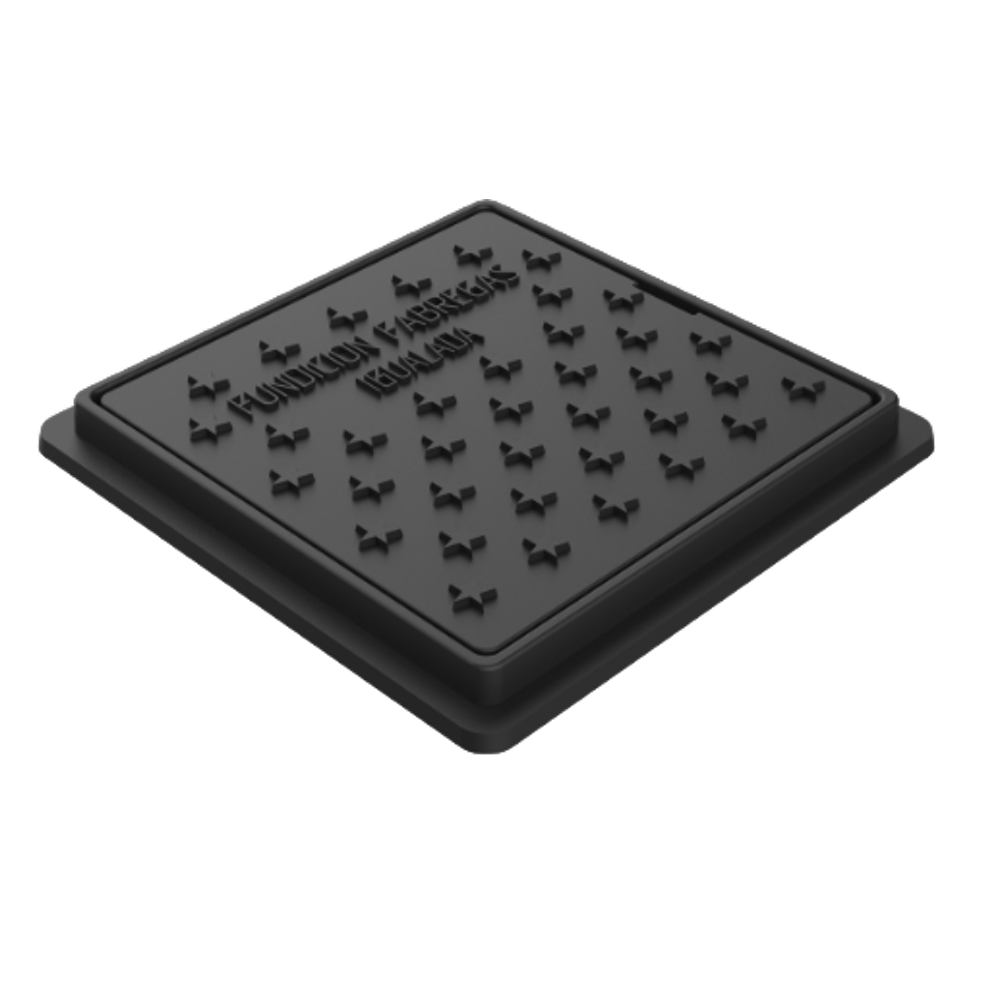 Tapa y marco 200x200x18 mm "Gris"