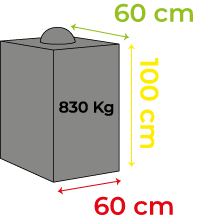 Medio Dado Separatorio de Hormigón 60 x 60 cm