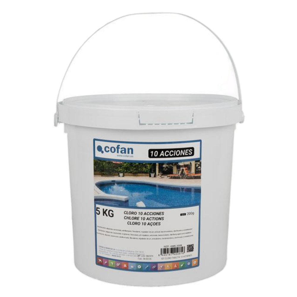 Cubo de Cloro en 10 Acciones 5 Kg (25 Tabletas) Ref. 43052008