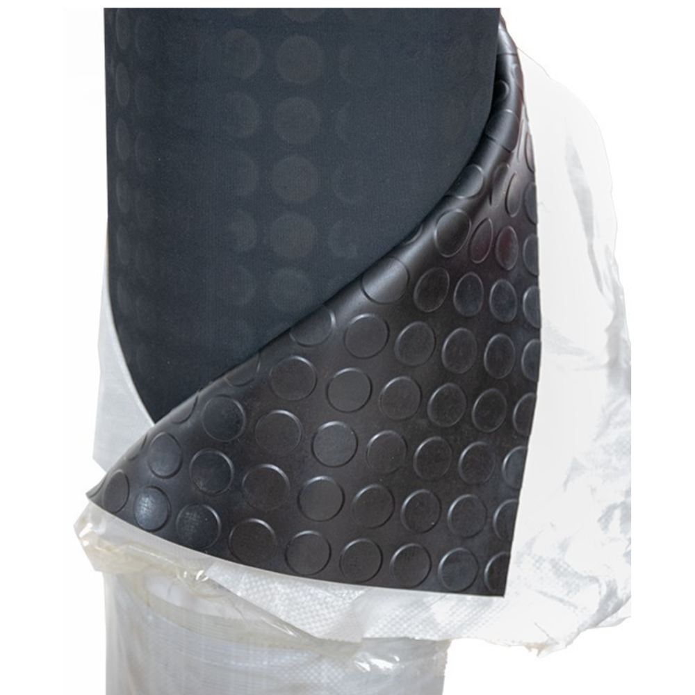 Rollo Pavimento de Caucho Circulos Negro 3 mm