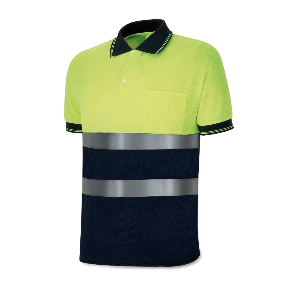 Polo manga corta alta visibilidad amarillo/azul Talla M Ref. 1288PAVXCRYFA