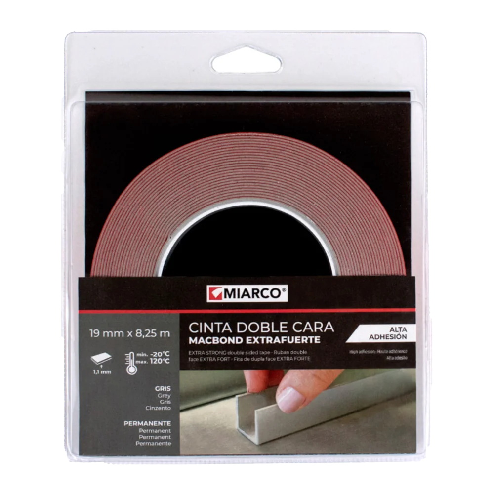 Cinta Doble Cara Macbond Alta Adhesión 19 mm x 8,25 mt
