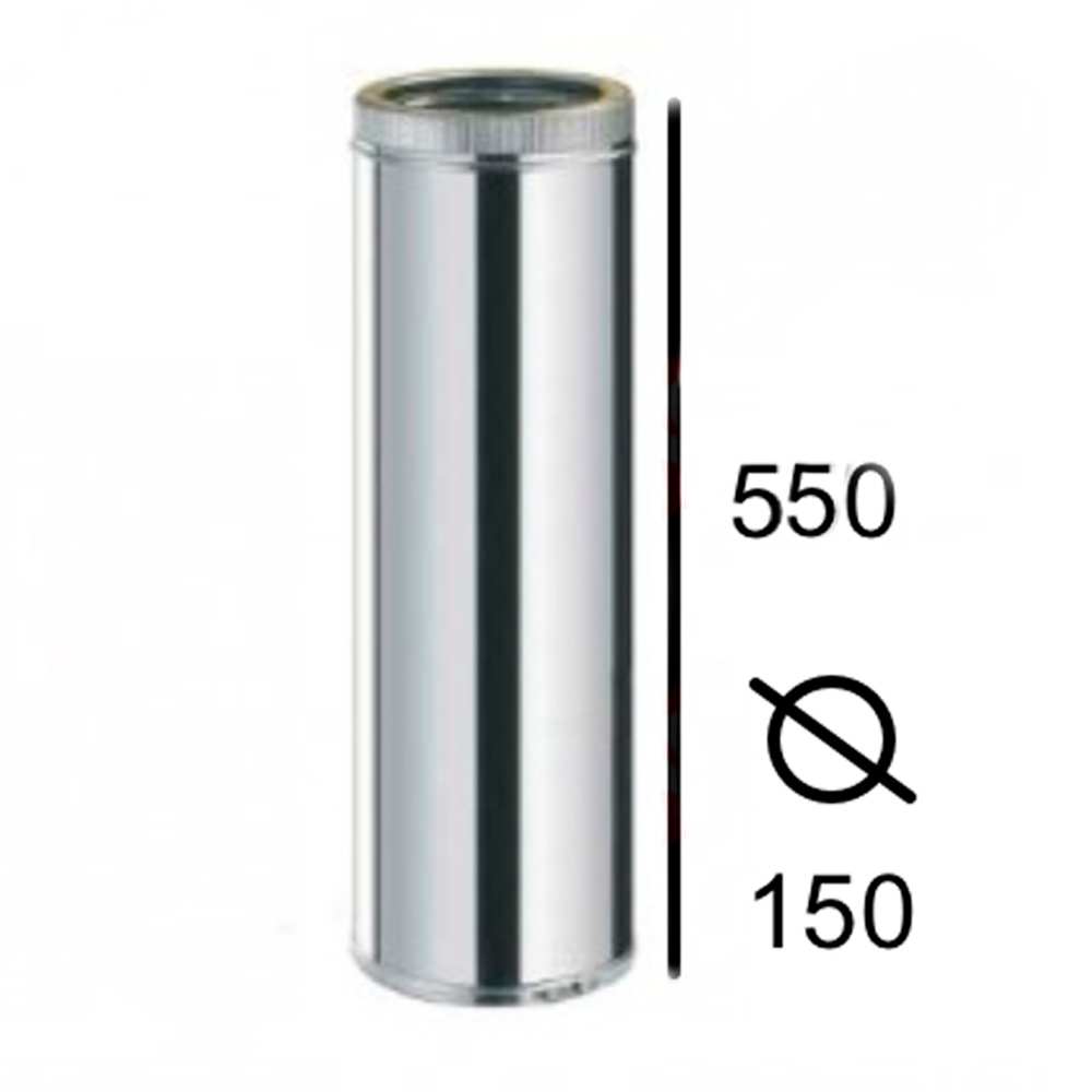 Tubo Inoxidable Doble pared 150 mm x 500 mm (TDPS)