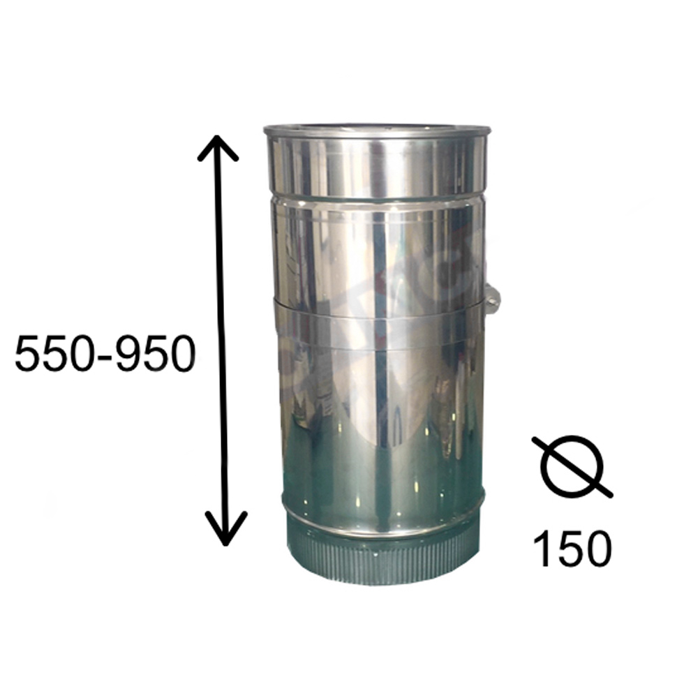 Tubo Inoxidable Extensible Doble Pared 150 mm 550/950 (TEDPLS)