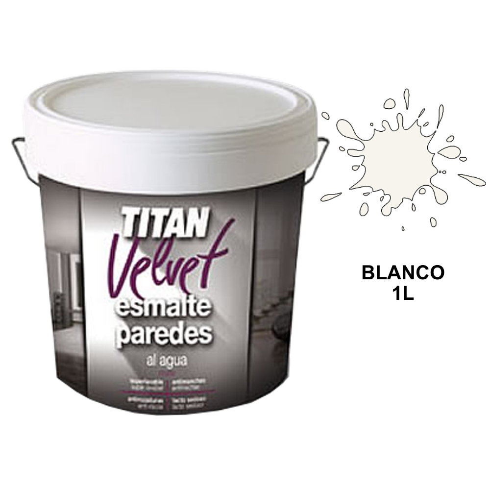 Titan Velvet Esmalte Paredes al agua Blanco 03w