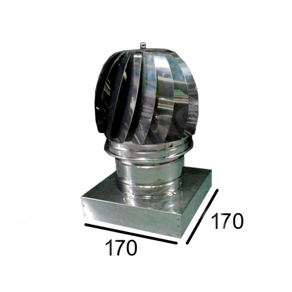 Sombrerete Aspirador Inox Base Cuadrada