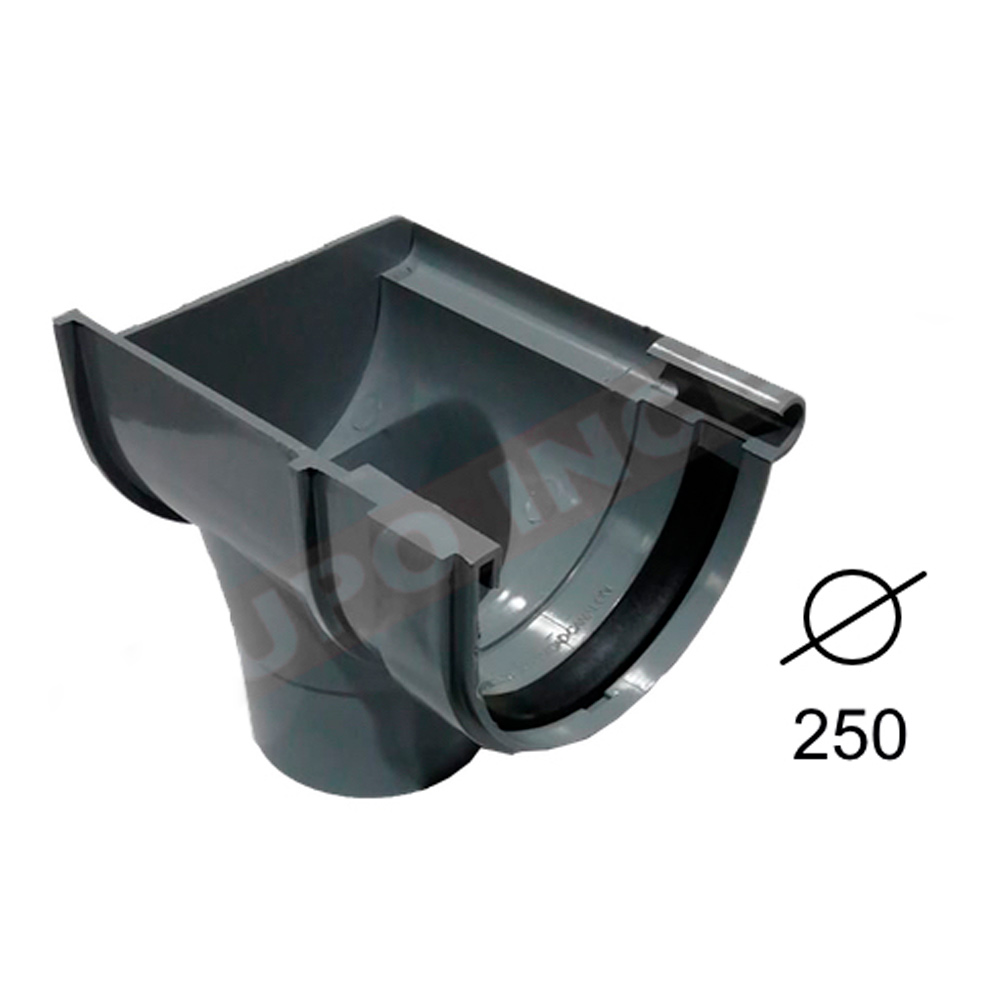 Bajada Exterior Derecha Canalón PVC Gris