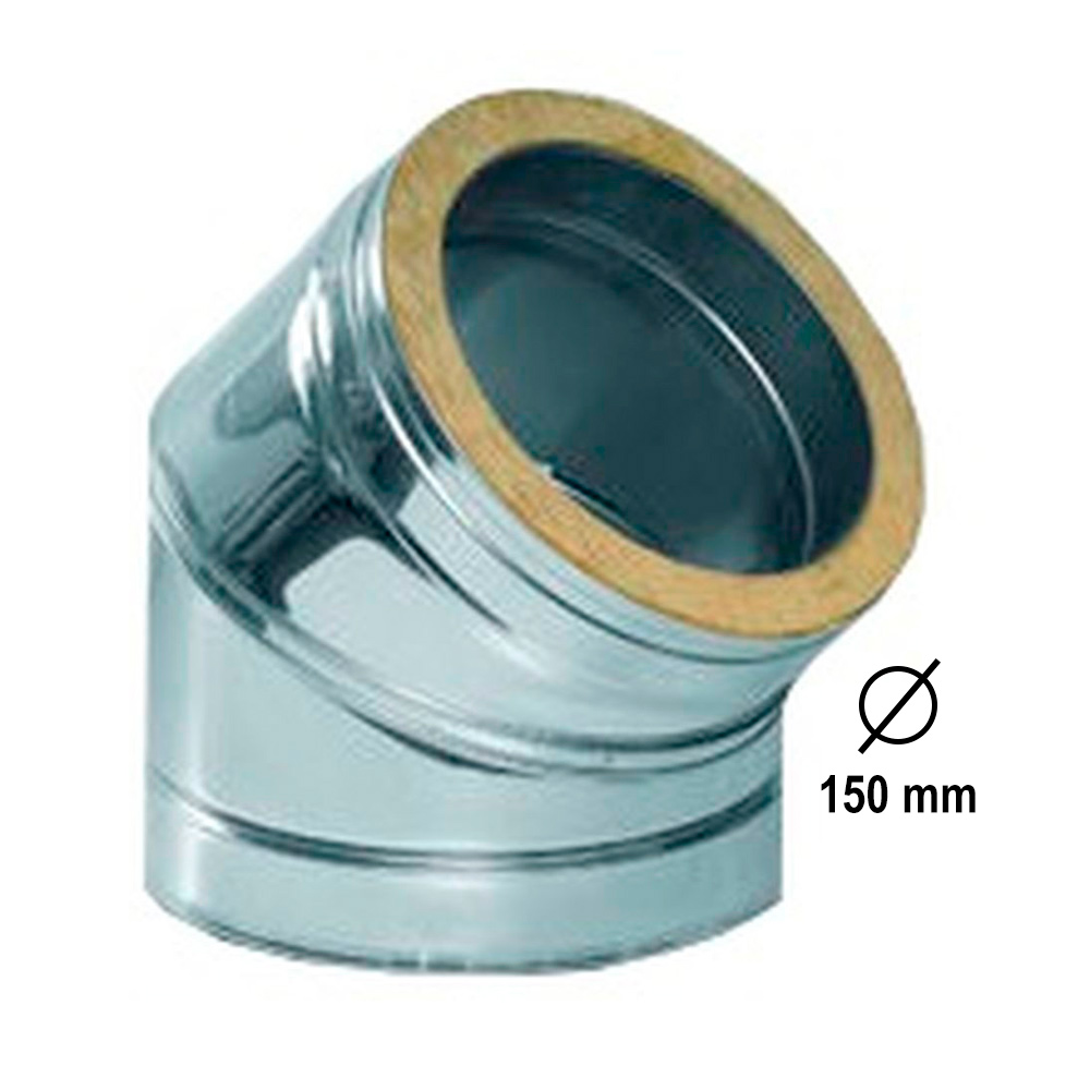 Codo Inoxidable Doble pared 45º (CDPS45)