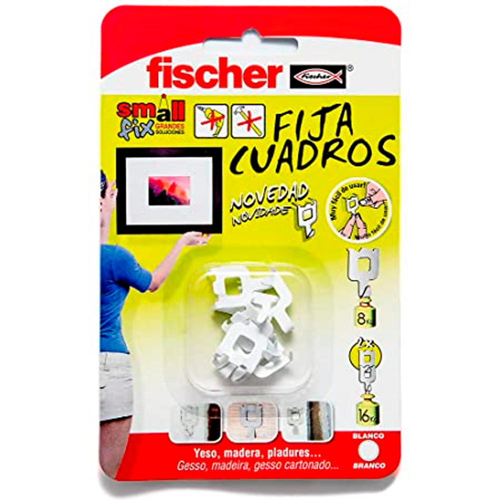 Blister Fija cuadros Blanco  Ref: 522206