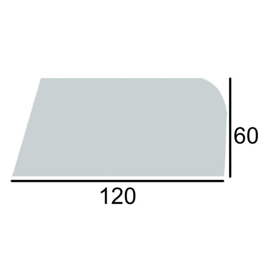 Cuchilla Inox Diagonal 1 Curva 120x60 mm  Ref: 01283