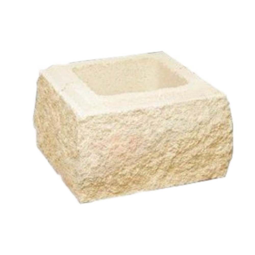 Pilar Rugoso Crema 35x35x19