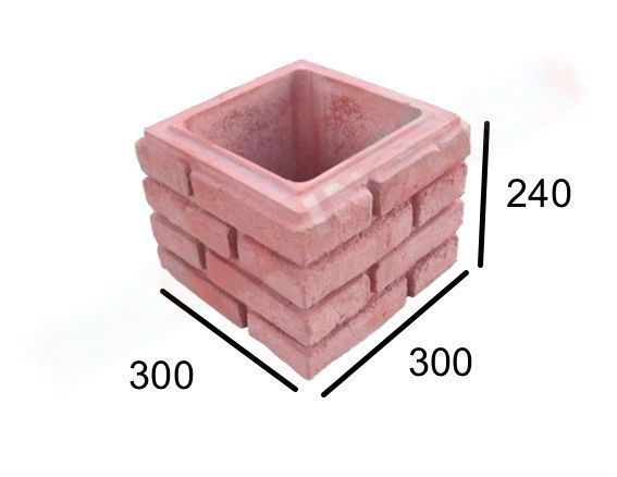 Pilar briqueta 30x30x24 color siena  Ref: PBRIQ-30SI