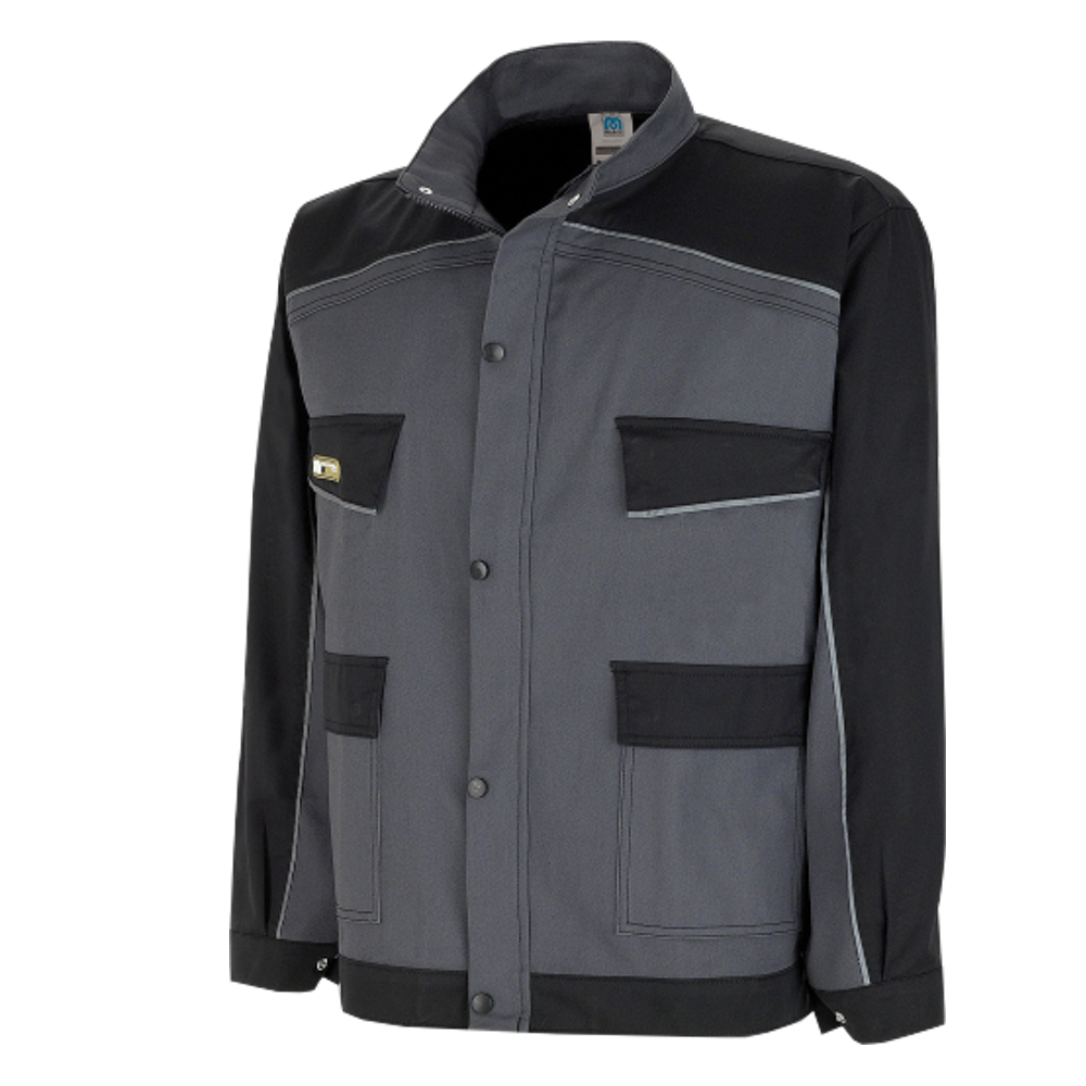 Chaqueta tergal canvas gris/negro