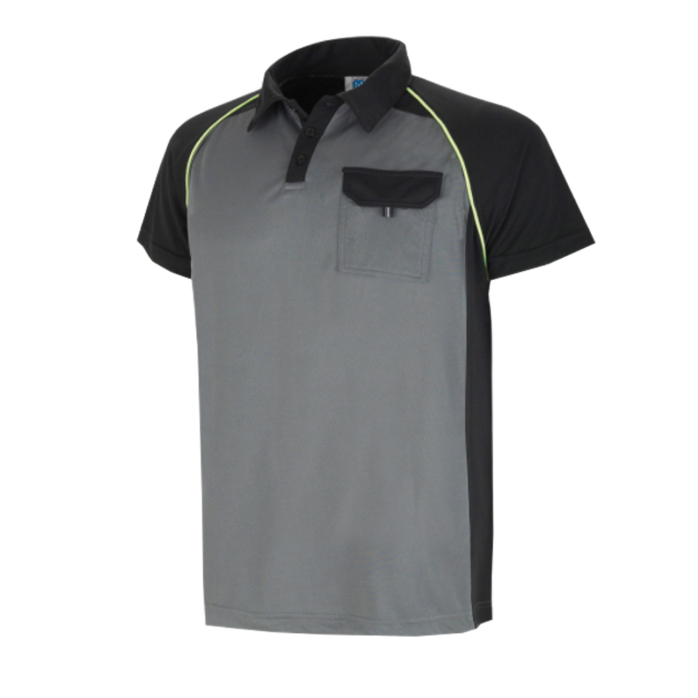 Polo Manga Corta Gris Oscuro / Negro 