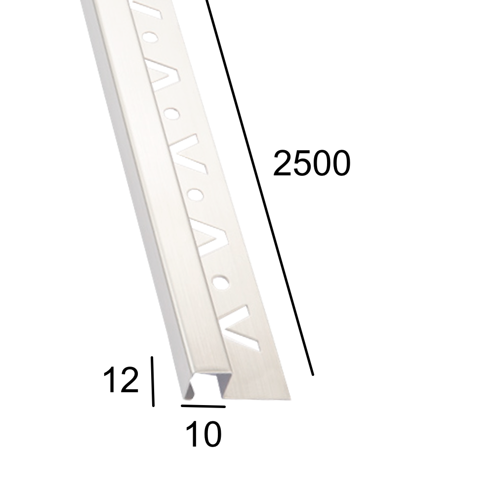 Junquillo Cuadrado Aluminio 10x12 mm 2,5 mt 