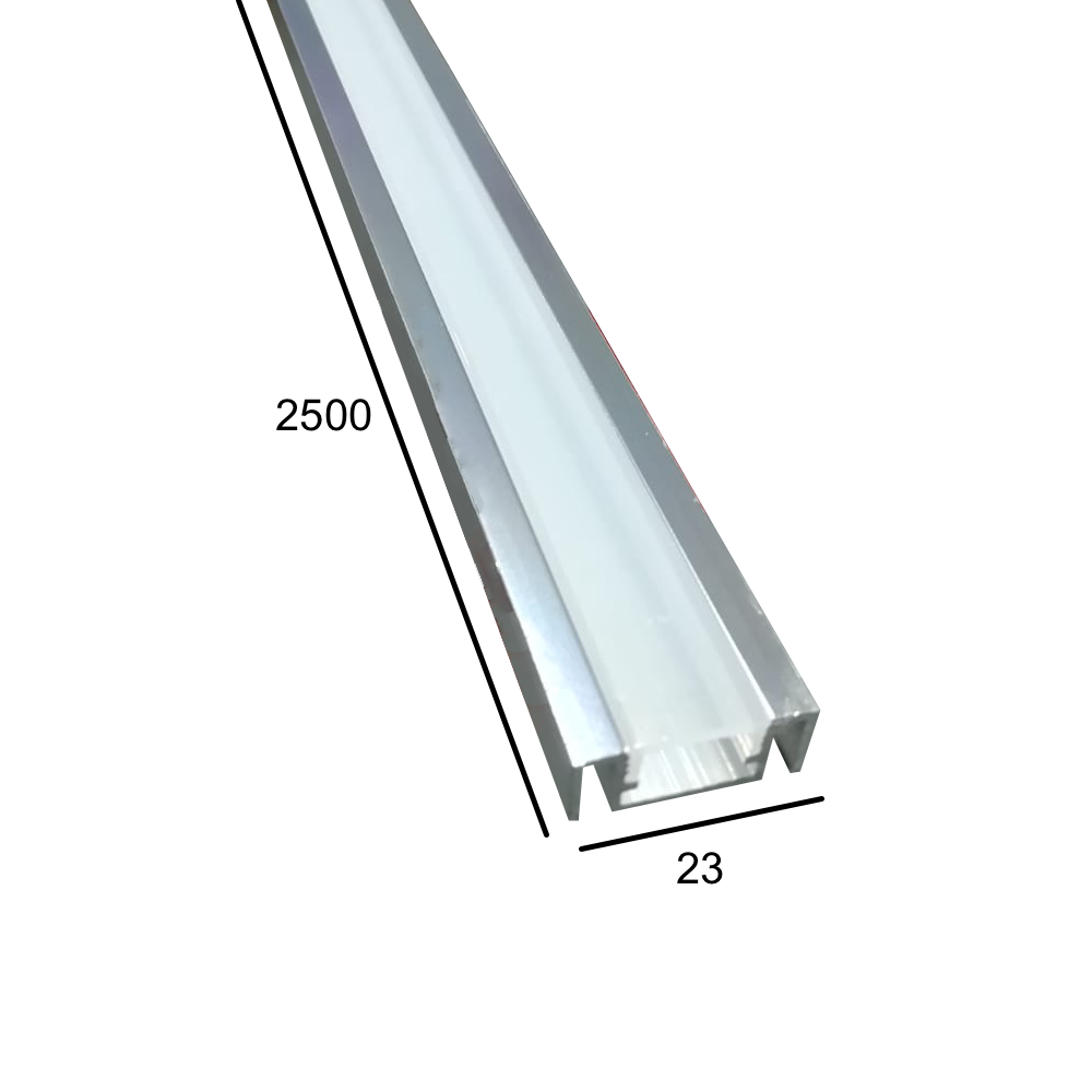 Listelo LED  Aluminio Plata 12 mm 2,5 mt Ref.301A