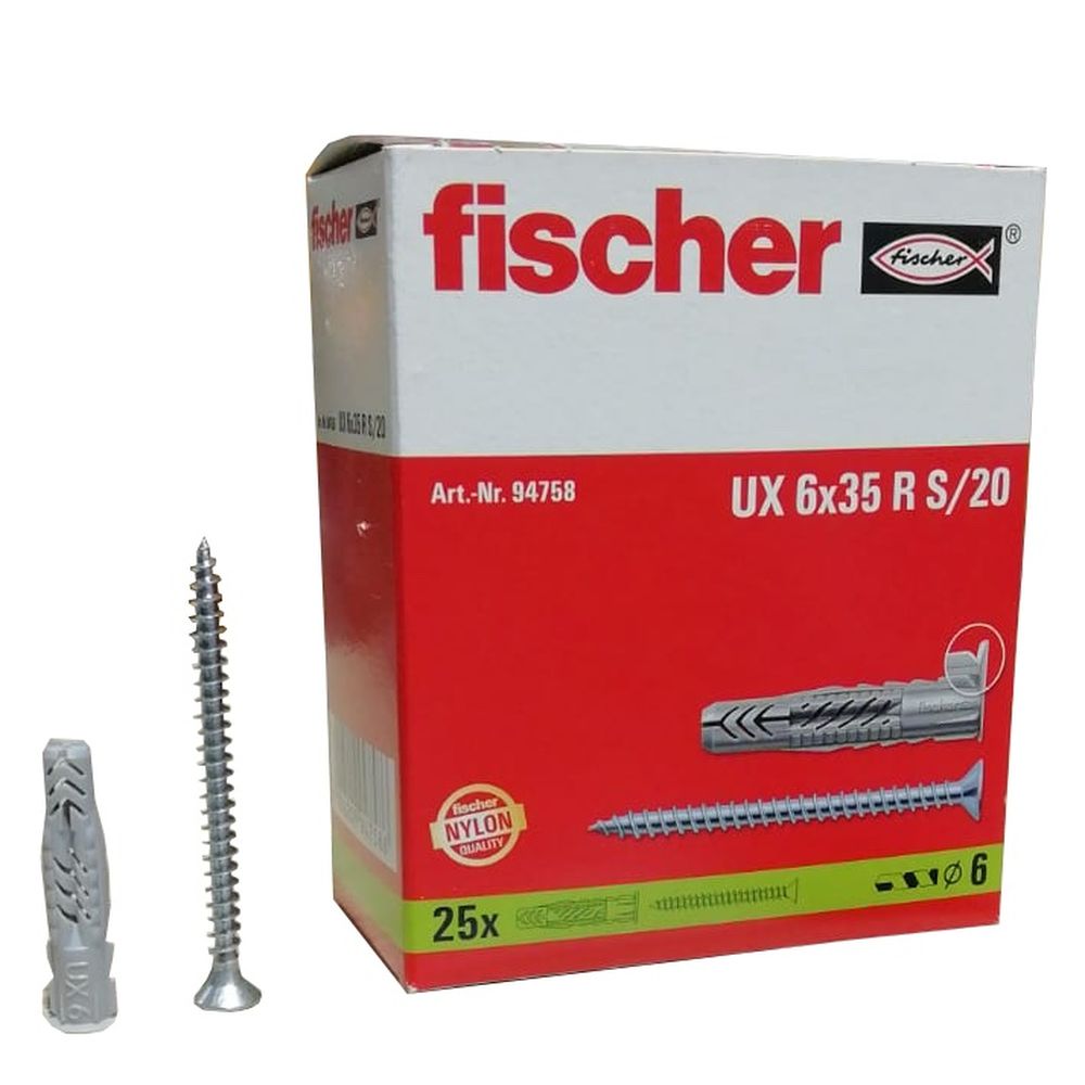 Caja de Taco UX R con tornillo  ( 25 uds) 