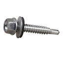 Punta de Broca Autotaladrante DIN 7504K Cabeza Hexagonal + EPDM con Arandela Estanca (Tornillo de Cubierta) 6,3 x 25 mm