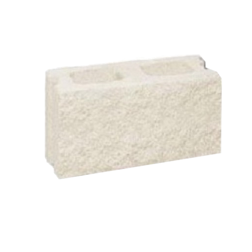 [PRE-LO55] Bloque Split Rugoso Blanco (2 Caras Largas Rugosas) 39x19x19